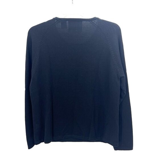 Vintage Michael Simon Black Silk Blend Beaded Medallion Sweater Womens Large - Picture 3 of 5